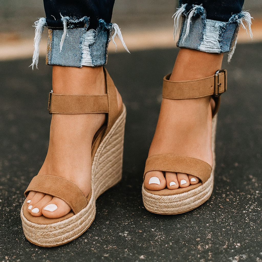 Espadrille sandals with open toe