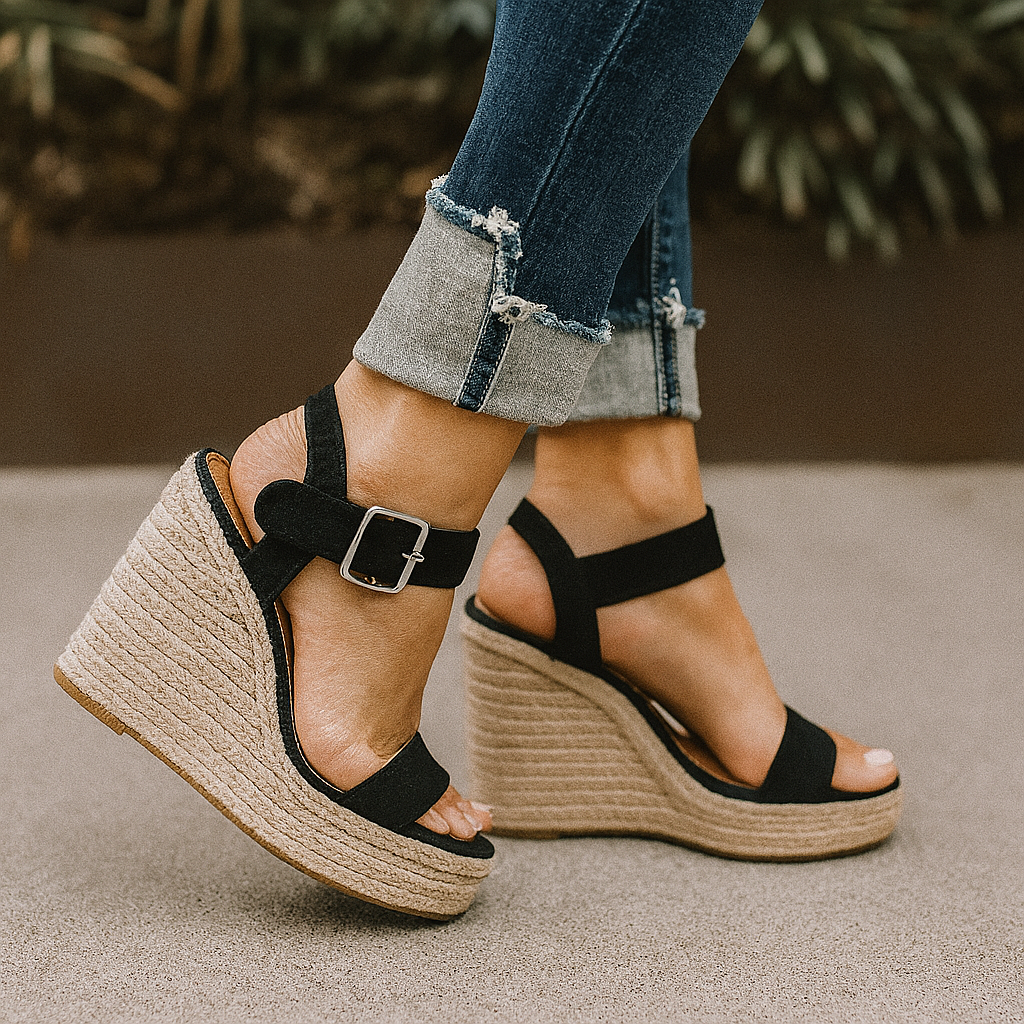 Espadrille sandals with open toe