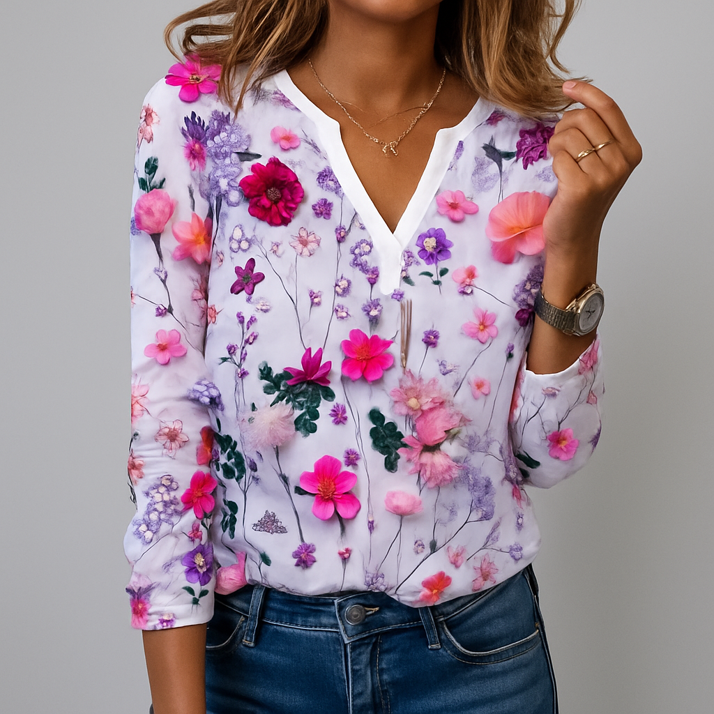 Blumenmuster Lässige Bluse