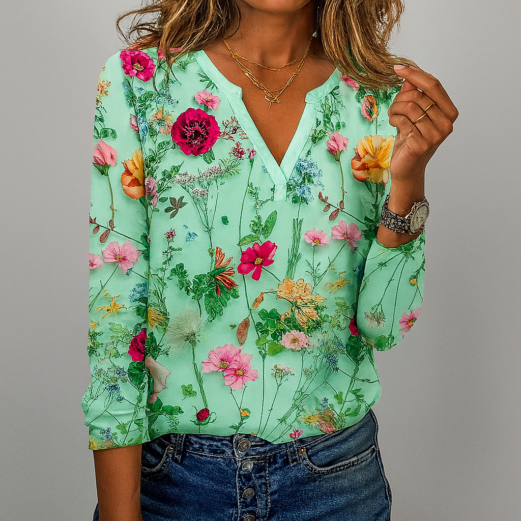 Blumenmuster Lässige Bluse