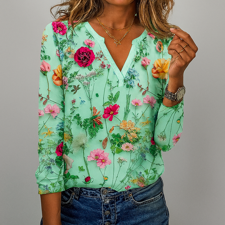 Blumenmuster Lässige Bluse