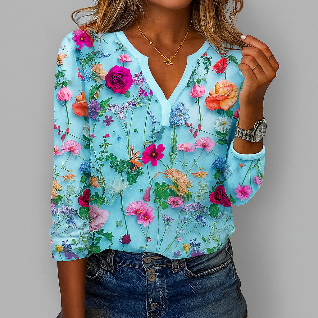 Blumenmuster Lässige Bluse