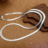 Necklace with leaf chain in sterling silver