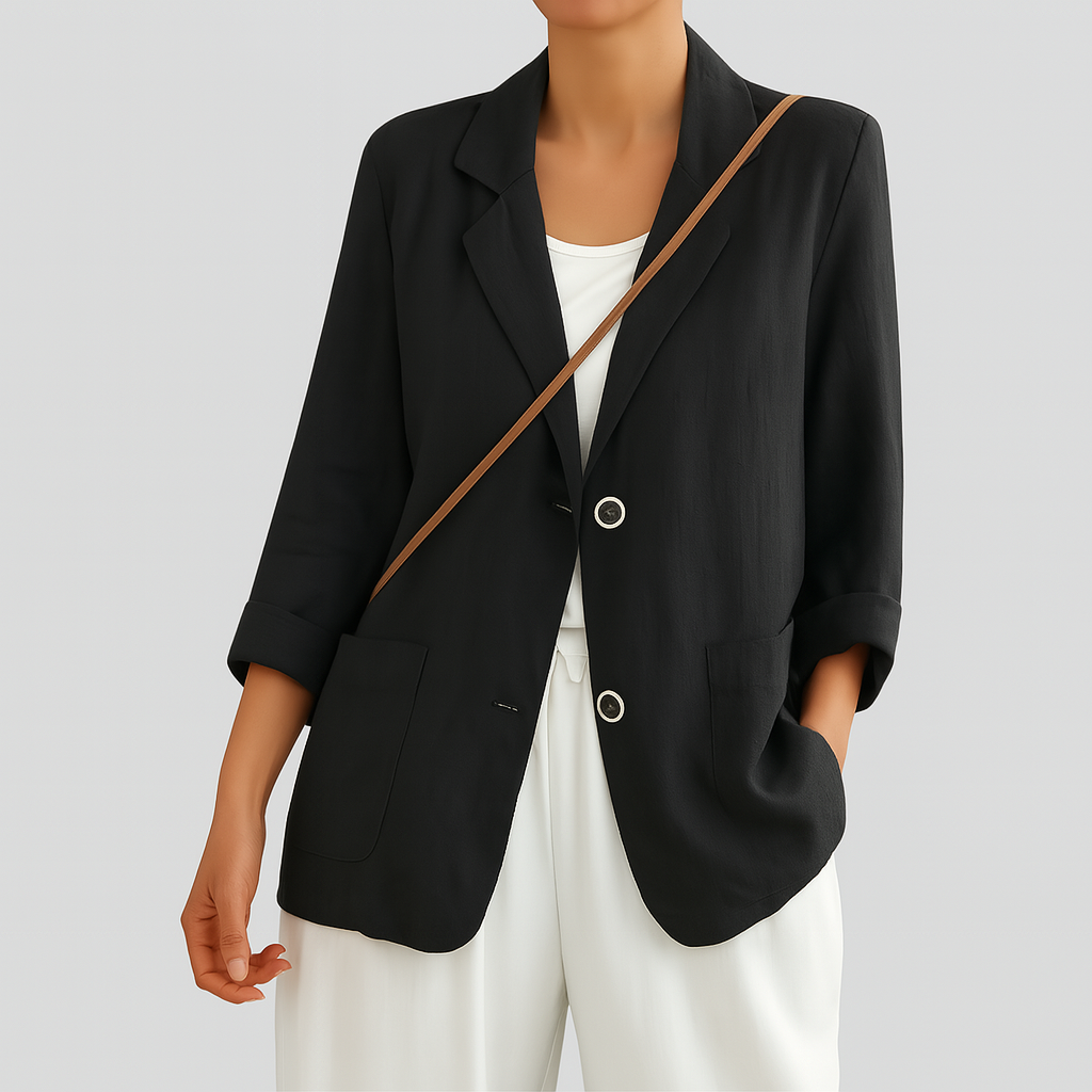 Blazer in natural fiber with relaxed fit