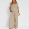 Women's set in linen blend with relaxed fit and two pieces