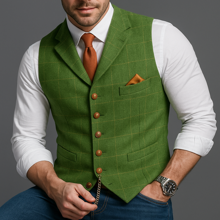 Klassische formelle Weste mit Revers und Knopfleiste