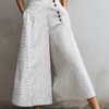 Striped light pants with high waist and wide legs