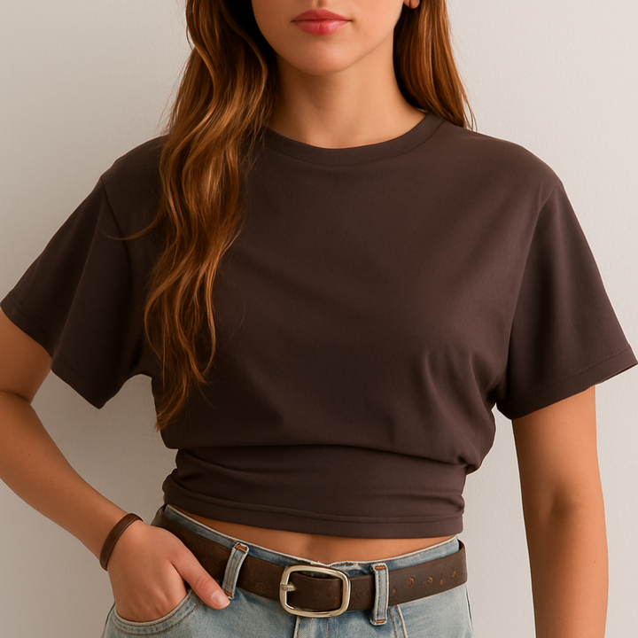 Klassisches T-Shirt mit Rundhalsausschnitt für den Sommer
