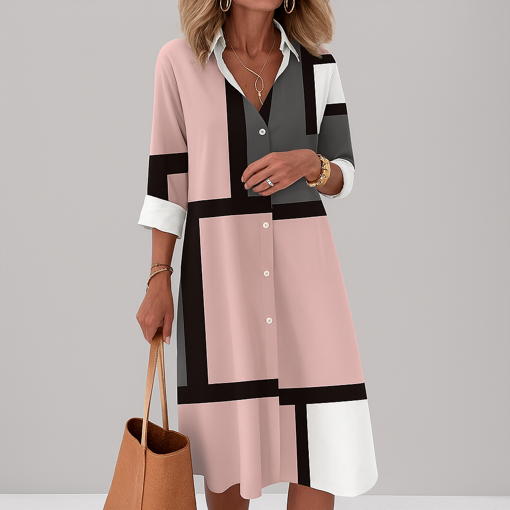 Dress with geometric pattern for women