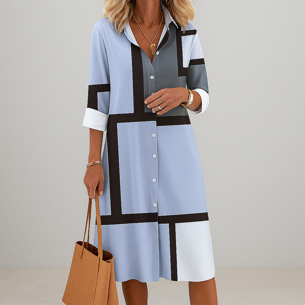 Dress with geometric pattern for women