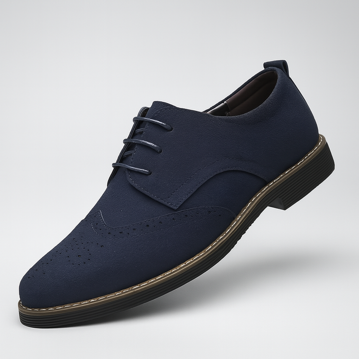 Oxford shoes with brogue details in suede leather