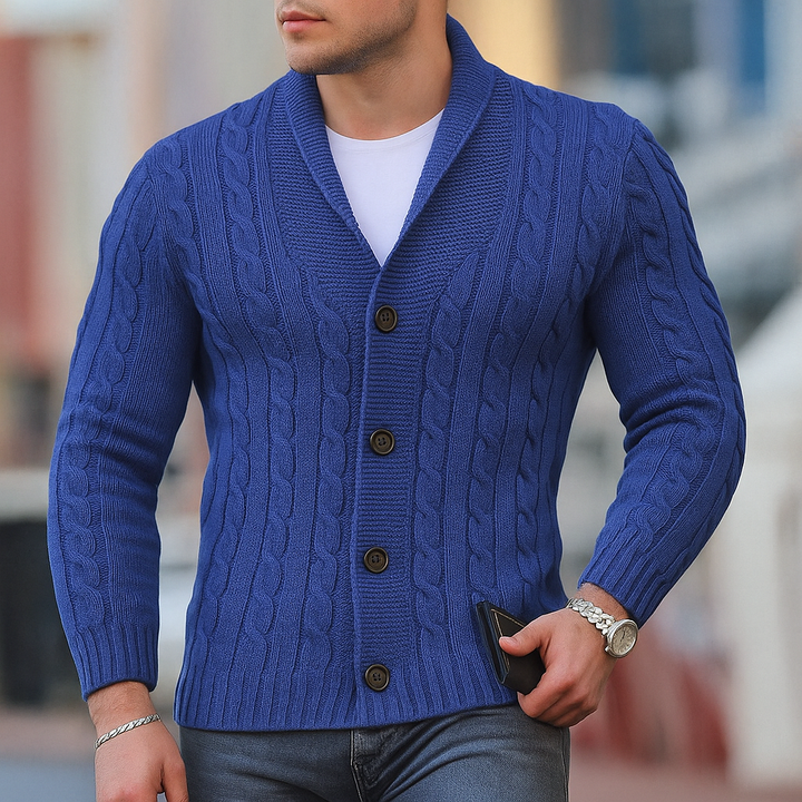 Warmer, klassischer gestrickter Herren-Cardigan