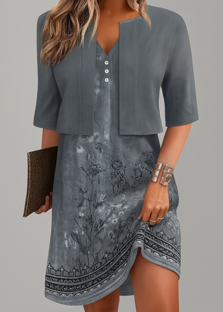 Elegant two-piece long skirt dress