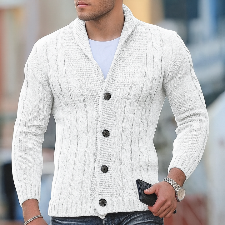 Warmer, klassischer gestrickter Herren-Cardigan
