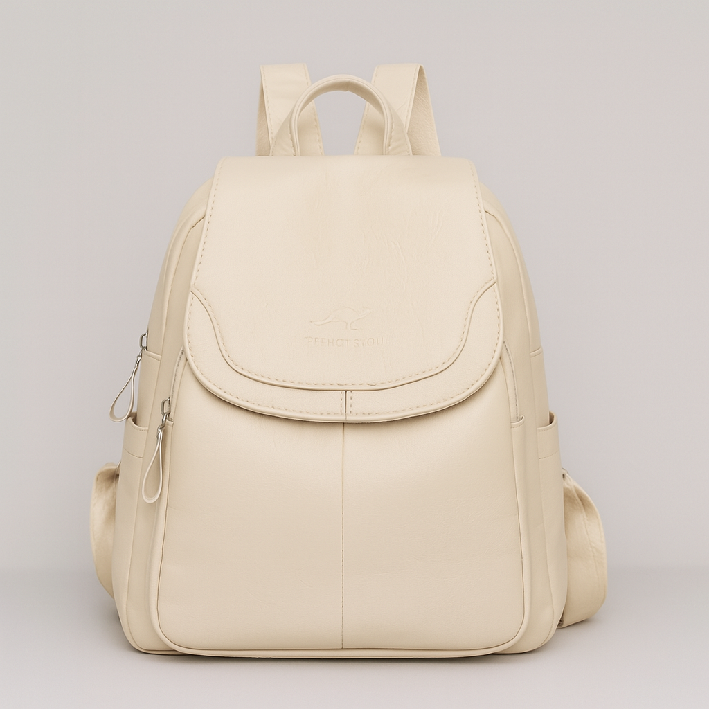 Diebstahlsichere Leder-Rucksack für stilvolle Frauen