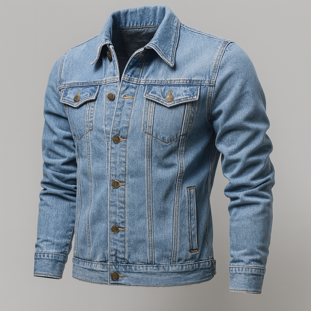 Denim trucker jacket for men