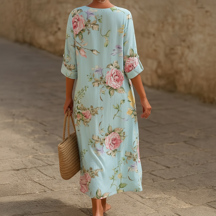 Kvinnens elegante blomster sommerkjole