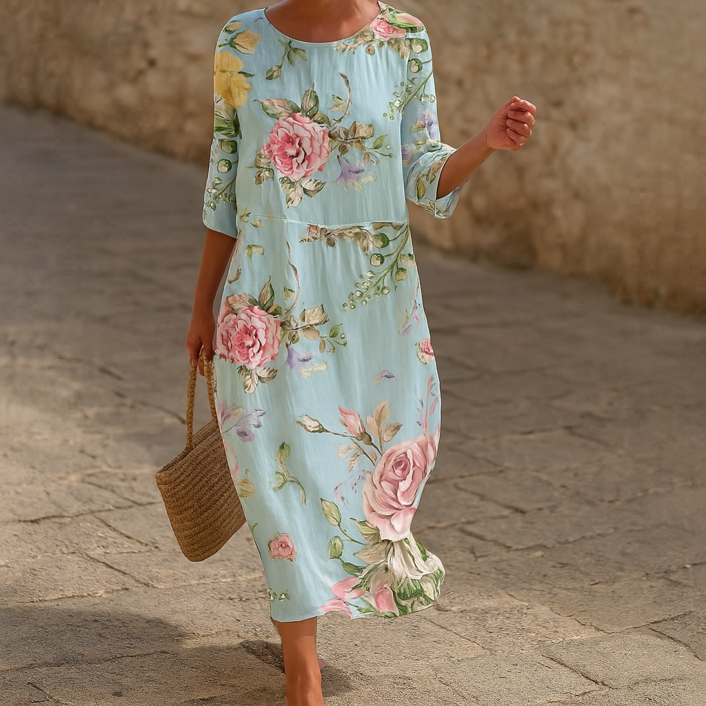 Kvinnens elegante blomster sommerkjole