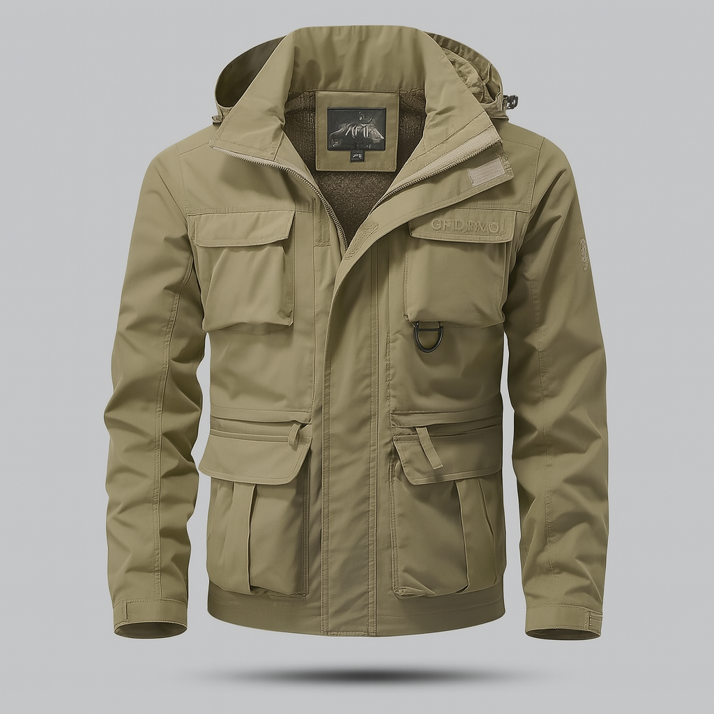 Waterproof men's jacket in military style