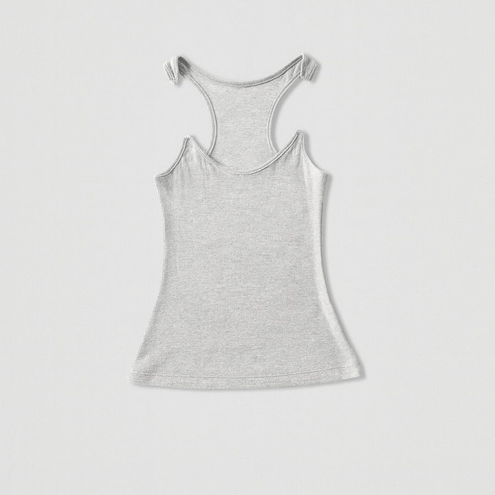 Kvinne Usynlig Stropp Ribbet Tank Top