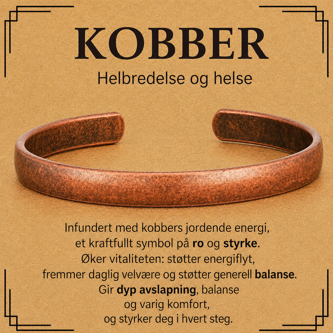 Vintage Rød Kobber Åpen Armbånd