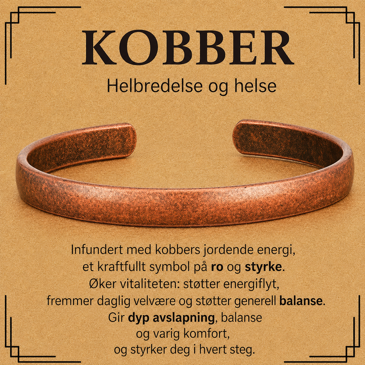 Vintage Rød Kobber Åpen Armbånd