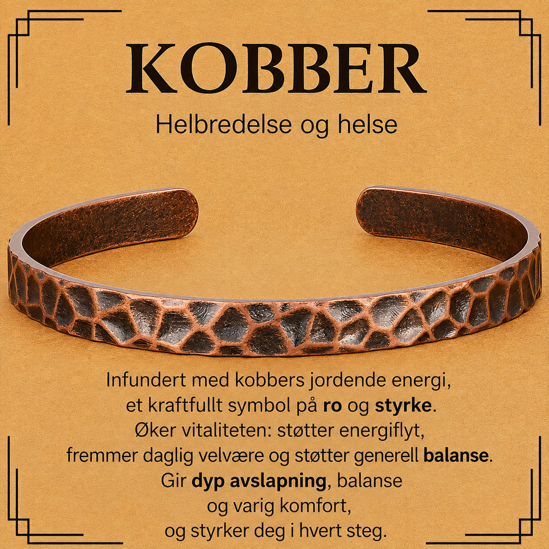 Vintage Rød Kobber Åpen Armbånd