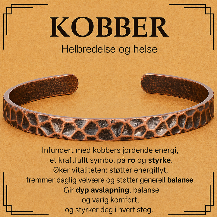 Vintage Rød Kobber Åpen Armbånd