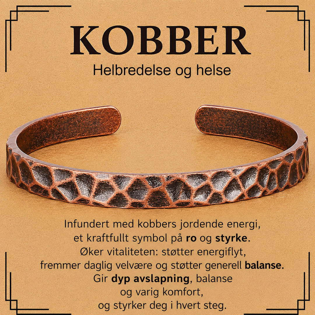 Vintage Rød Kobber Åpen Armbånd