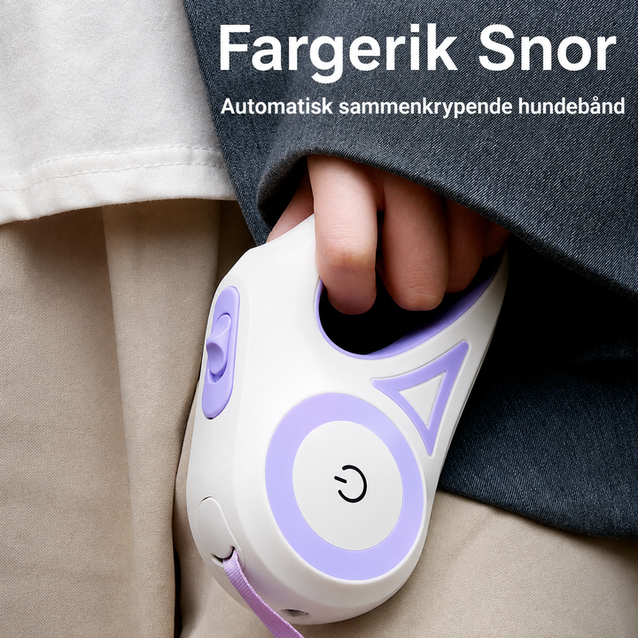 Retractable hundebånd med LED spotlight og halsbånd