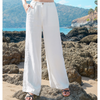 Breathable pants with high waist and wide legs