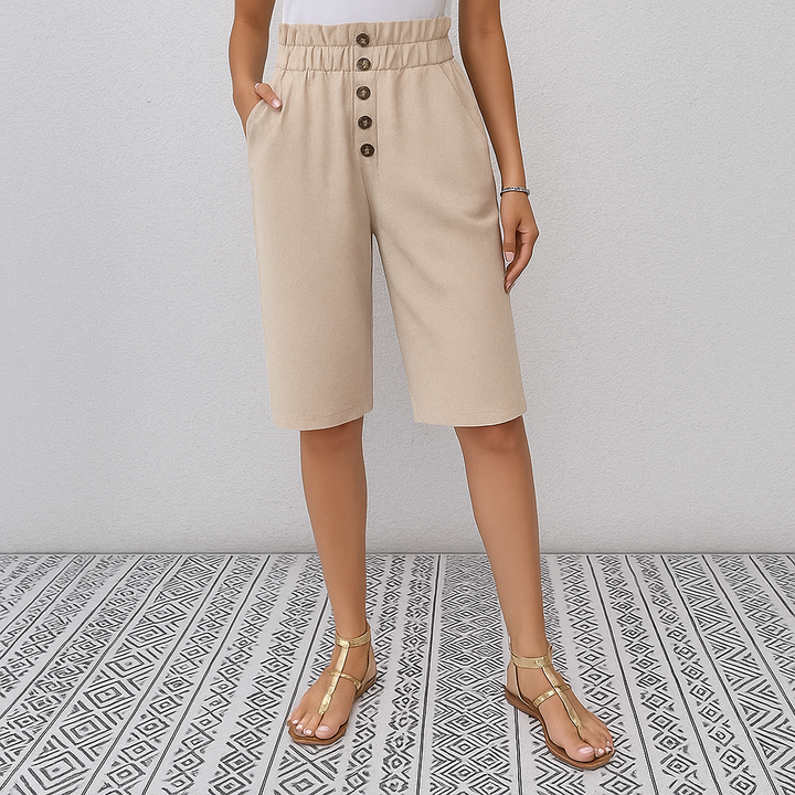 Women's pants with high waist and loose fit