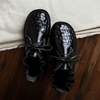 Retro Mori Girl style with artistic touch Handmade flat shoes in cowhide
