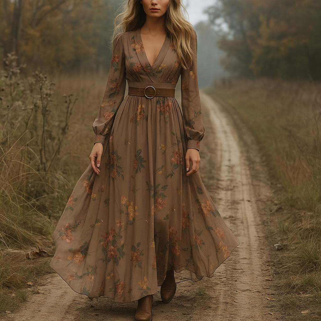 Boho Blomsterprint Maxikjole