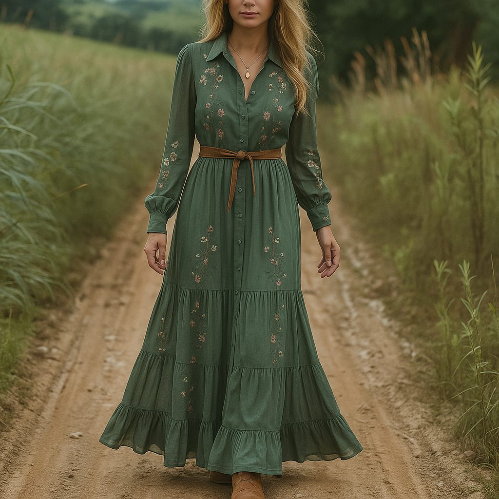 Boho Blomsterprint Maxikjole
