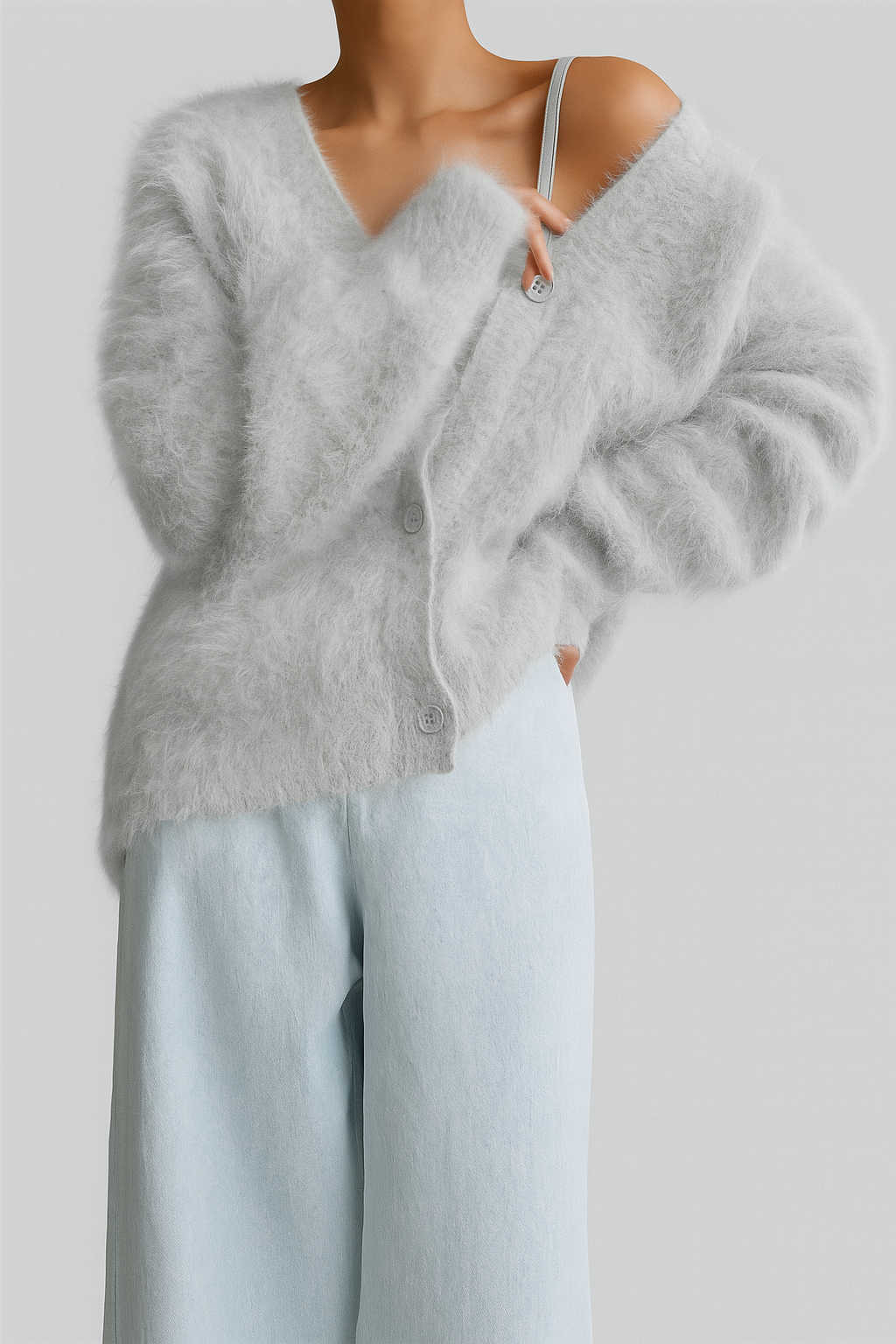 Kvinners luksus fin ull cardigan