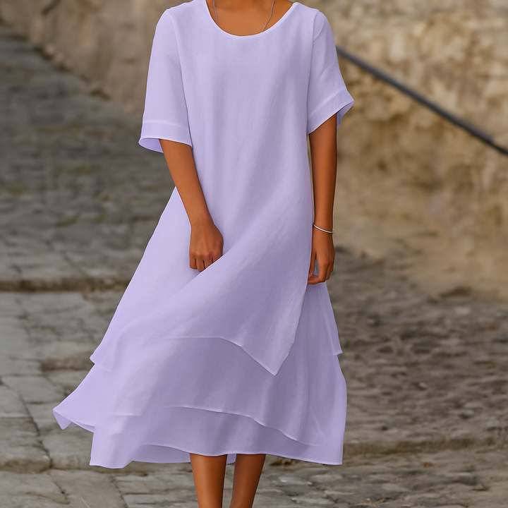 Elegantes Kleid mit Blockschlitz, mühelose moderne Eleganz