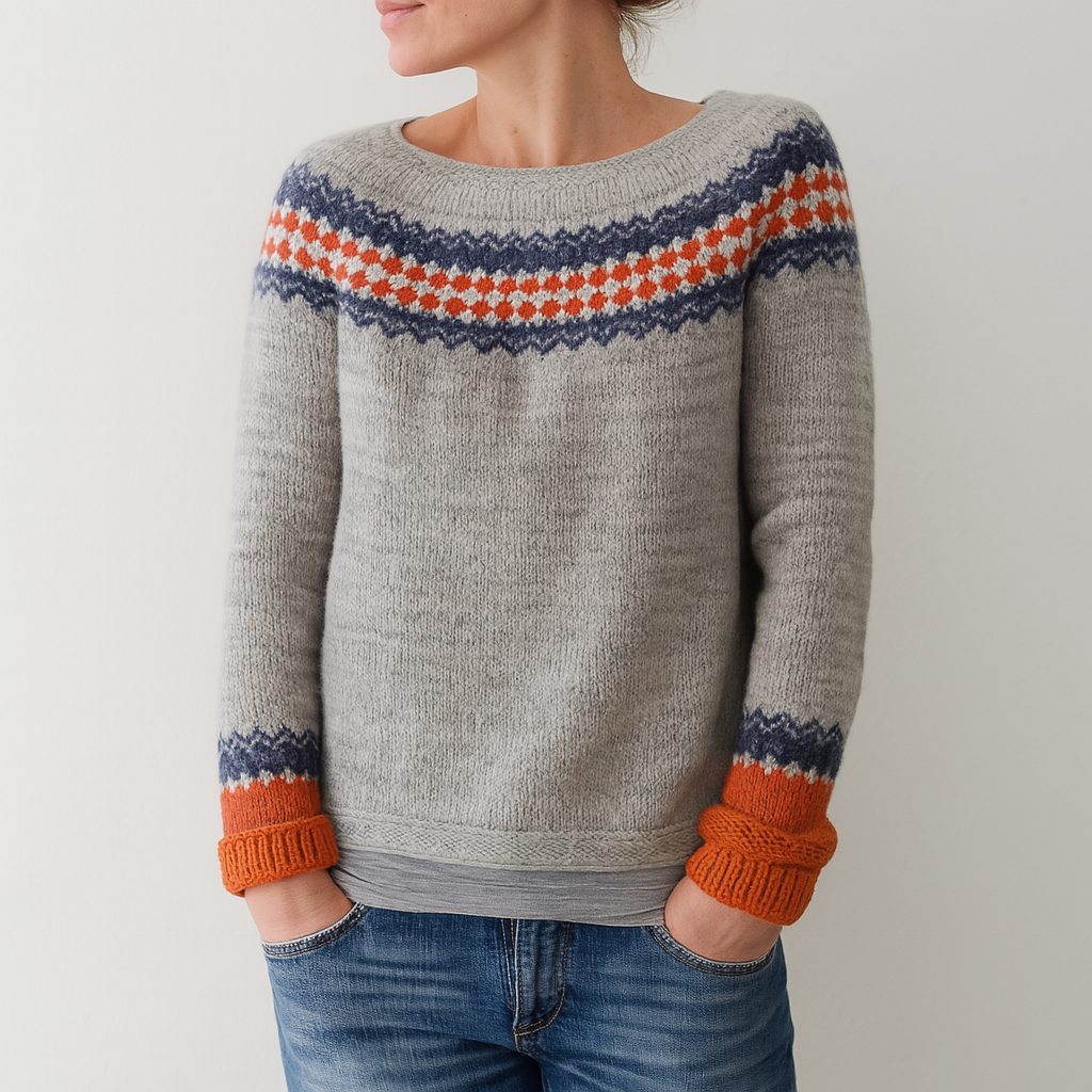 Retro kabelgestrickter Pullover für Damen