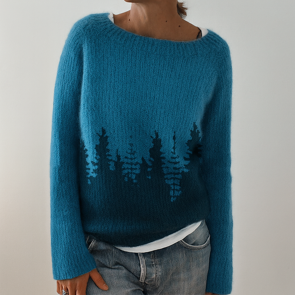 Retro kabelgestrickter Pullover für Damen
