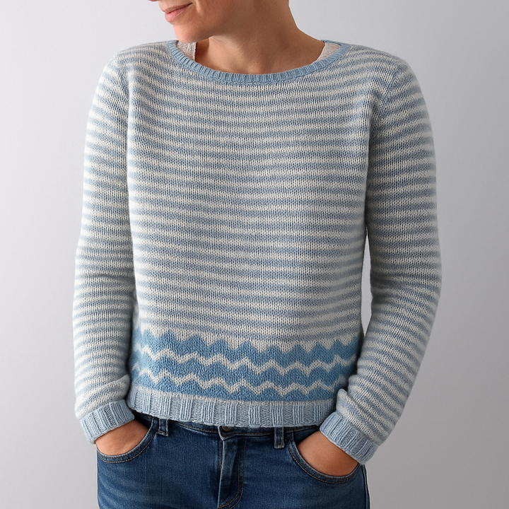 Retro kabelgestrickter Pullover für Damen