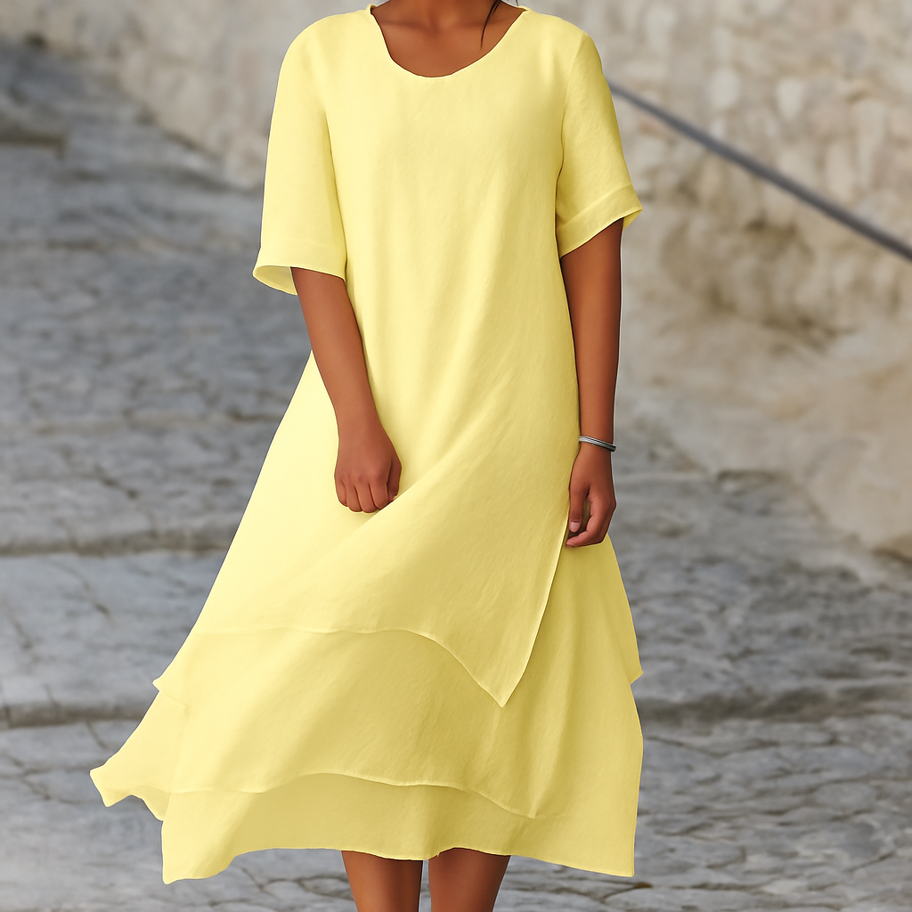 Elegantes Kleid mit Blockschlitz, mühelose moderne Eleganz