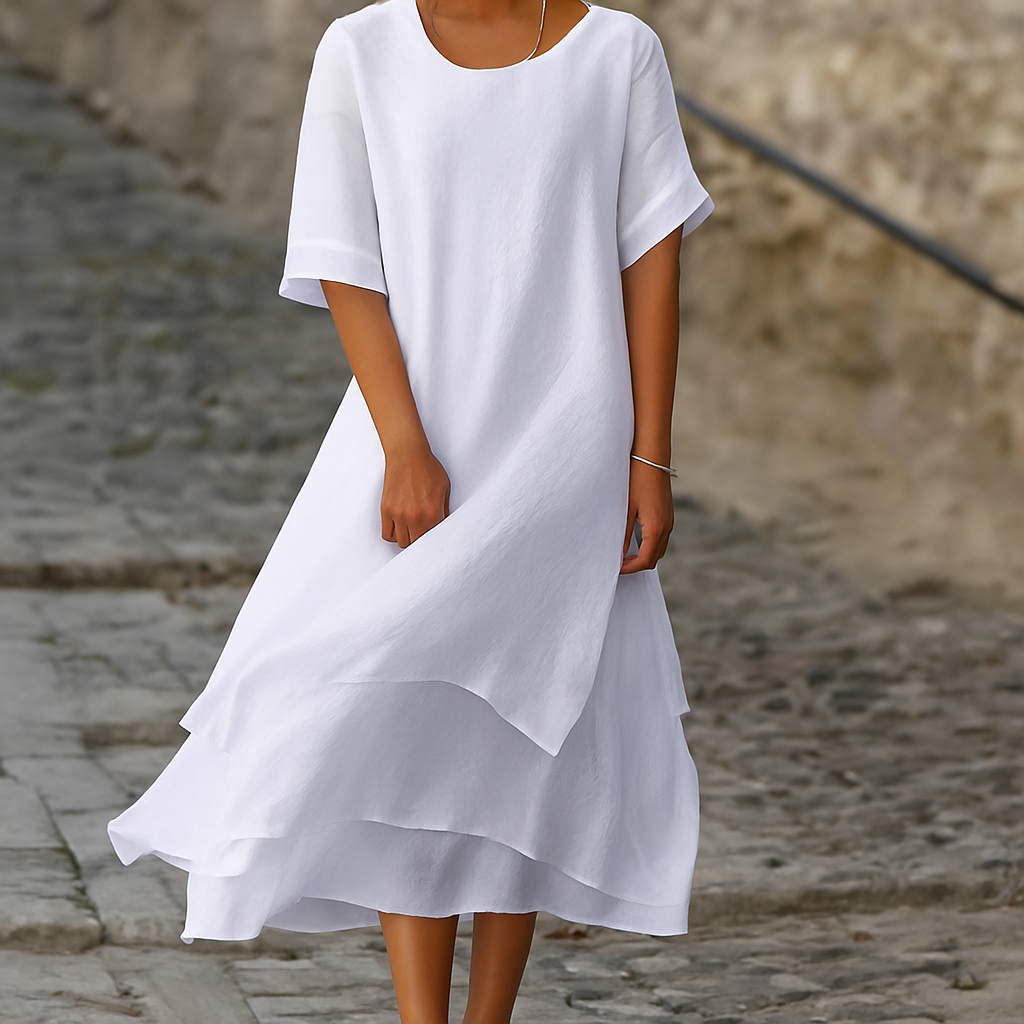 Elegantes Kleid mit Blockschlitz, mühelose moderne Eleganz
