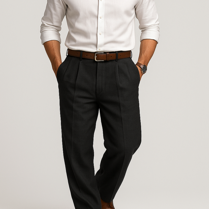 Men's trousers in cotton and linen