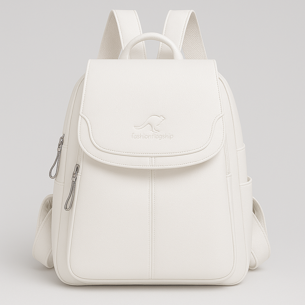 Theft-proof leather backpack for stylish women