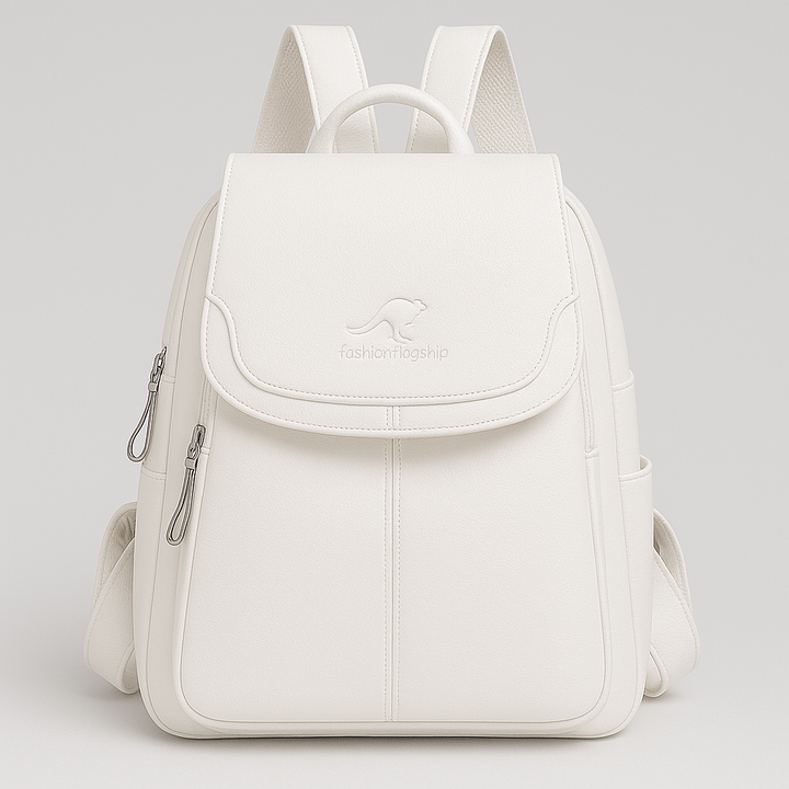 Theft-proof leather backpack for stylish women