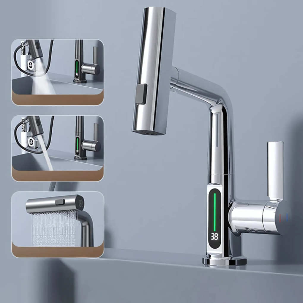 Flexibler LED-Wasserhahn für Küche und Bad