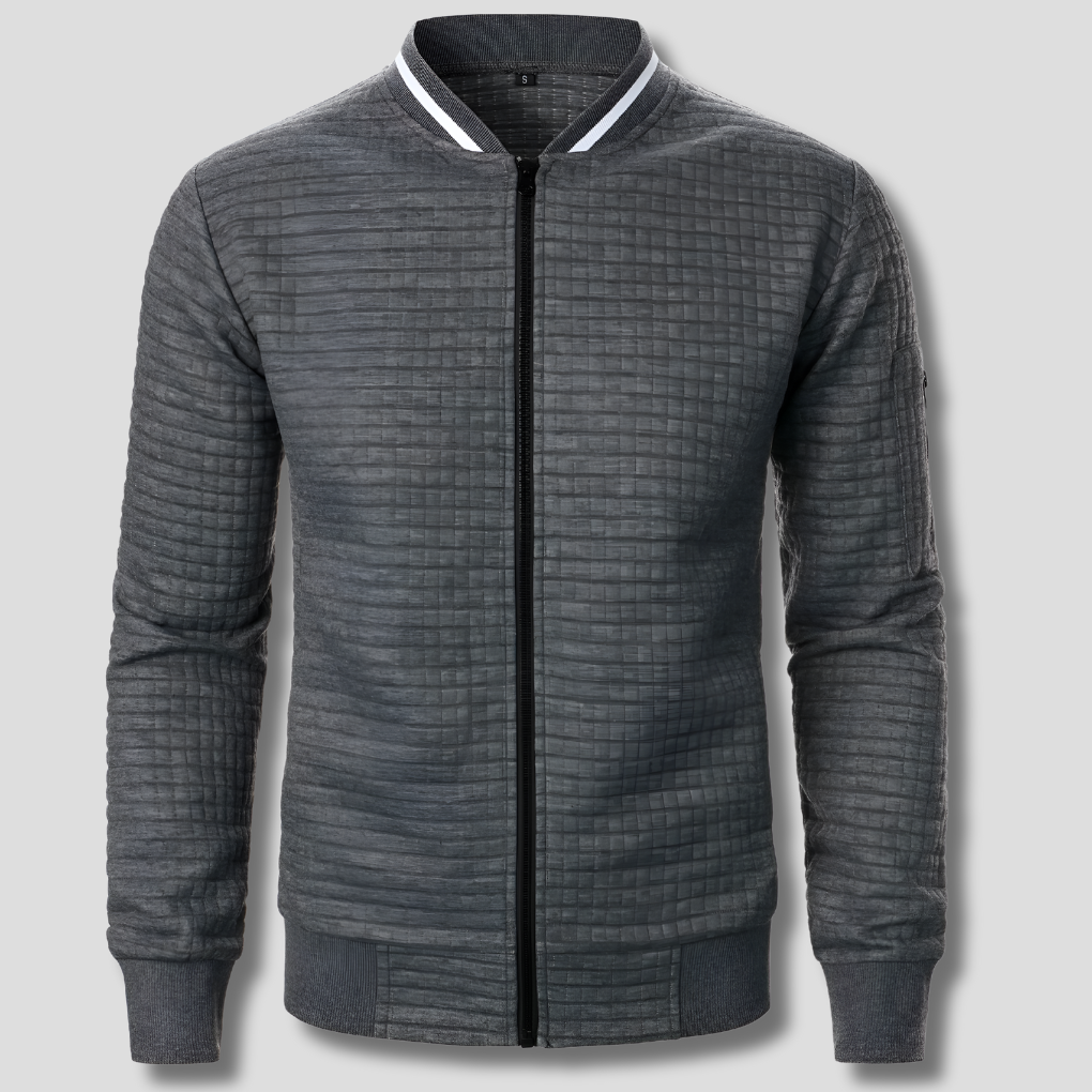 Komfortabel og varm herregenser med glidelås