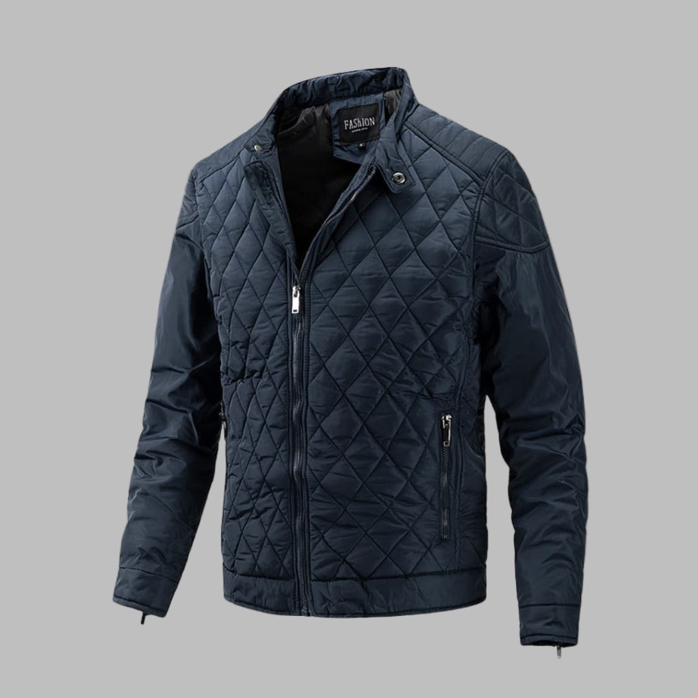 Elegant Overgangs Quiltet Jakke for Menn