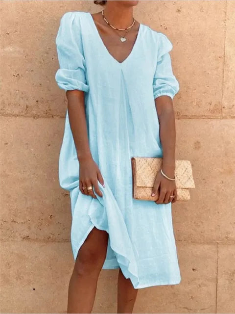 Elegant and Relaxed Midi Dress with Flattering Silhouette