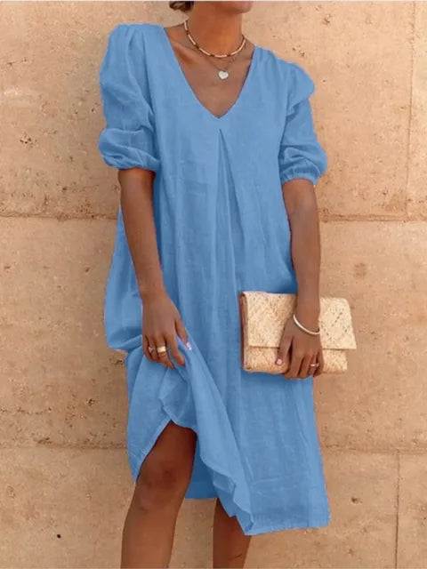 Elegant and Relaxed Midi Dress with Flattering Silhouette